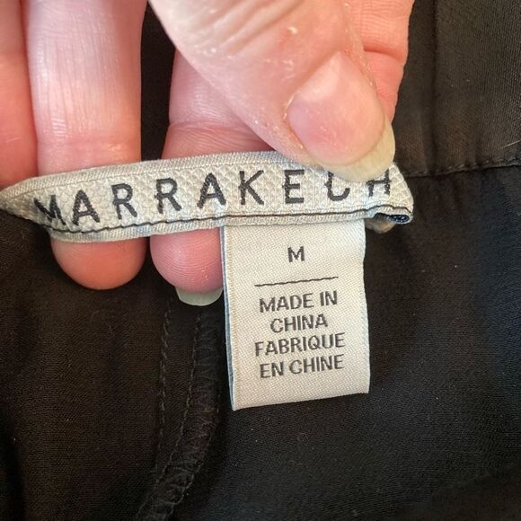 NWT Anthropologie Marrakech black satin front zip flowing pants runs big - Picture 9 of 11